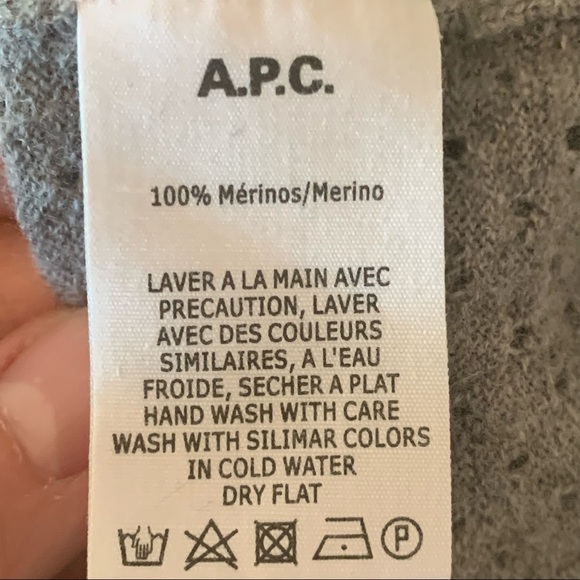 A.P.C. Paris Merino Wool Crewneck Grey Sweater - Picture 10 of 14